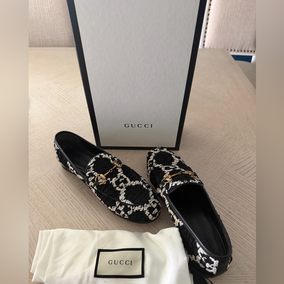 Gucci Shoes - Gucci Black Tweed Loafers